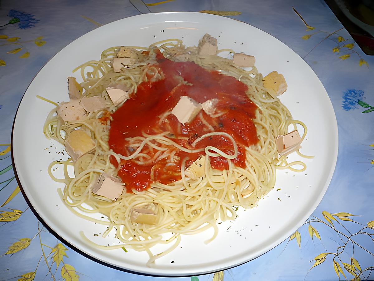 recette Pates foie gras/ sauce tomate