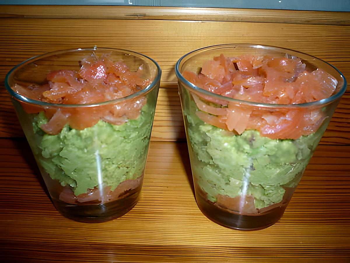 recette Verrine truite fumée/avocats