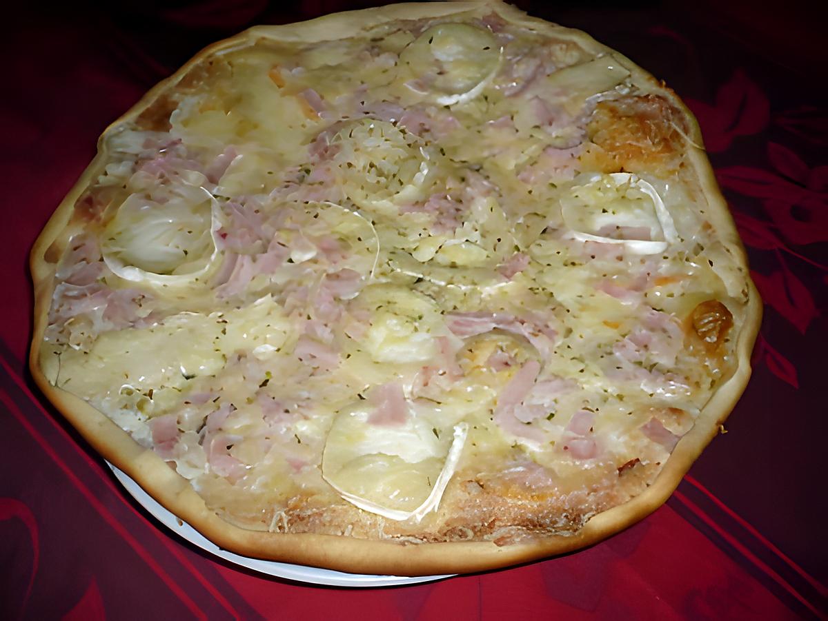 recette Pizza chèvre/cantal/jambon