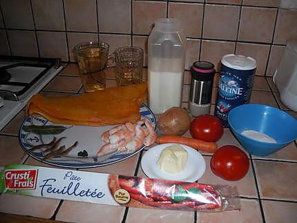 recette Tourte au haddock et aux crevettes