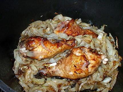 recette " Pilons de Poulet aux oignons caramélisés.....