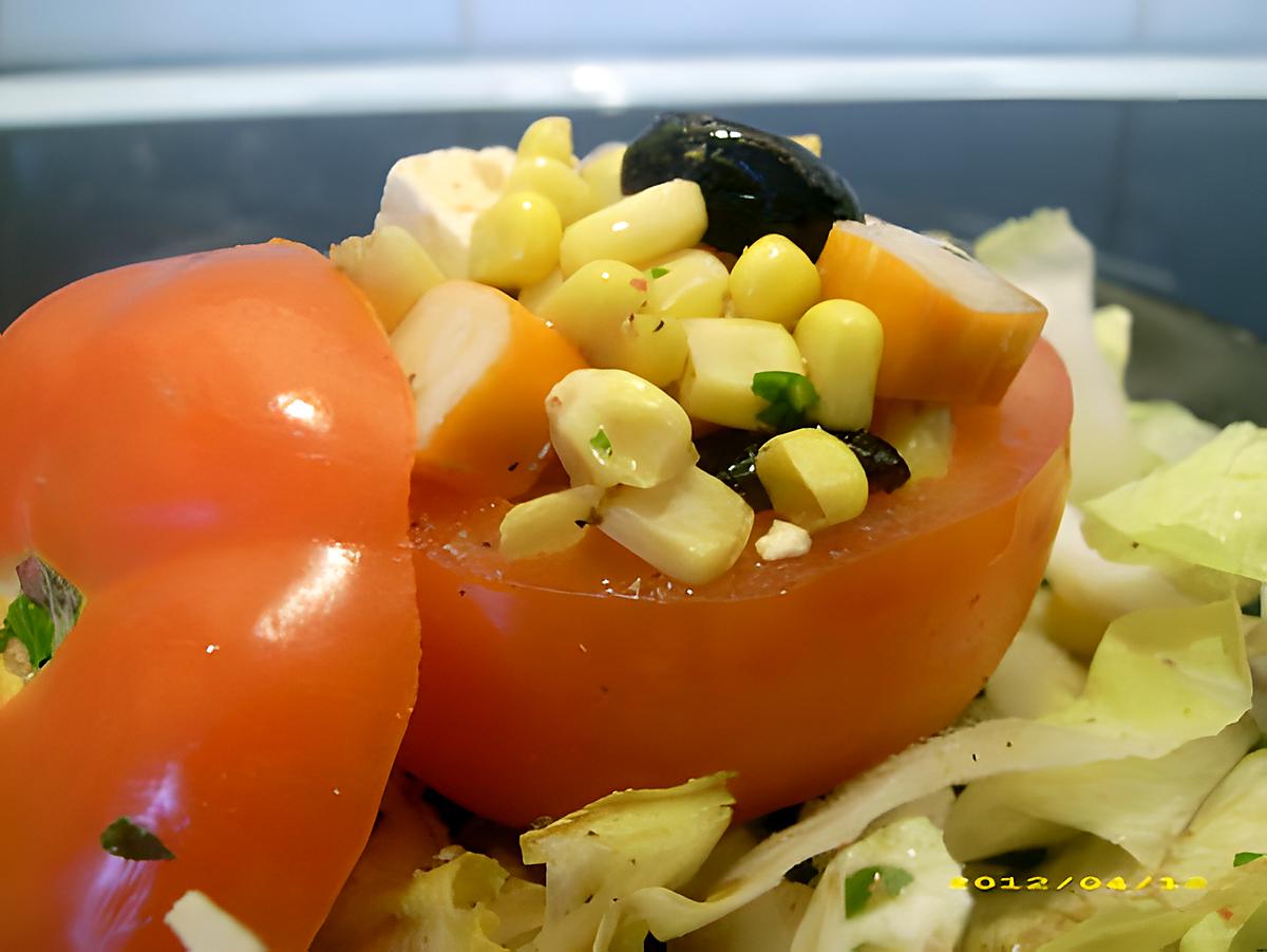 recette tomate farcie sur son tapis d'endives