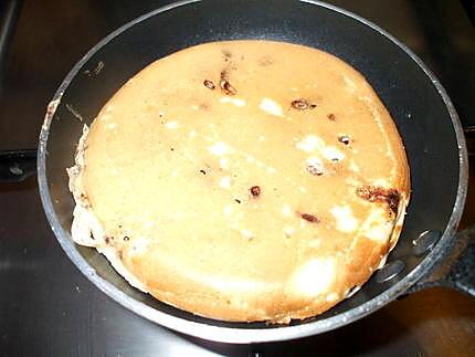 recette Pancakes.... aux pépites de chocolat et son nutella coulant à coeur....