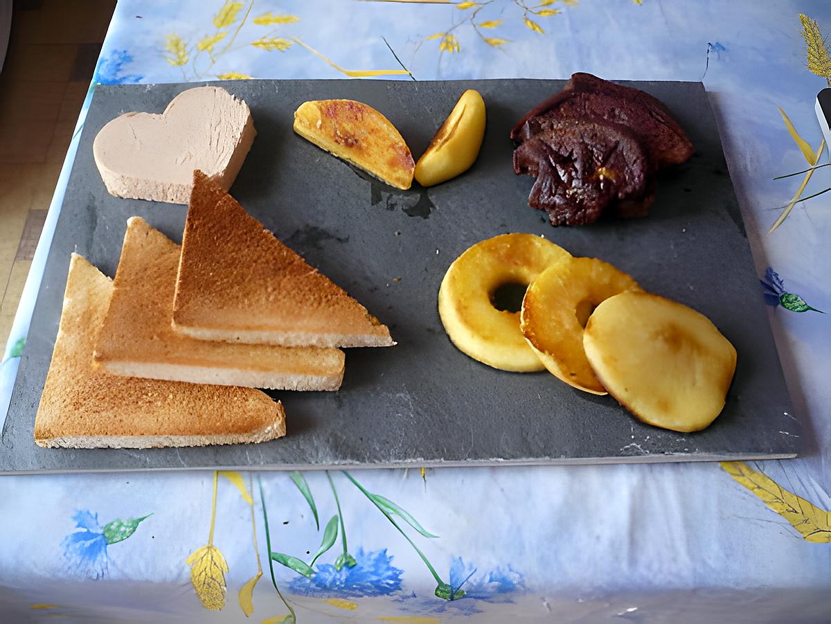 recette Duo foie gras/pommes caramélisées