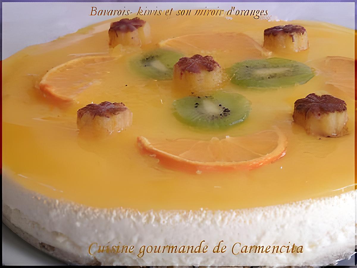 recette Bavarois aux  kiwis et son miroir d'oranges