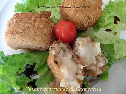 recette Arancini de cabillaud à la Fourme d'Ambert