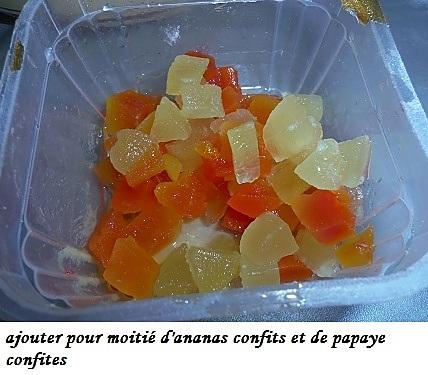 recette Cake aux fruits confits bigarreaux –papaye-ananas