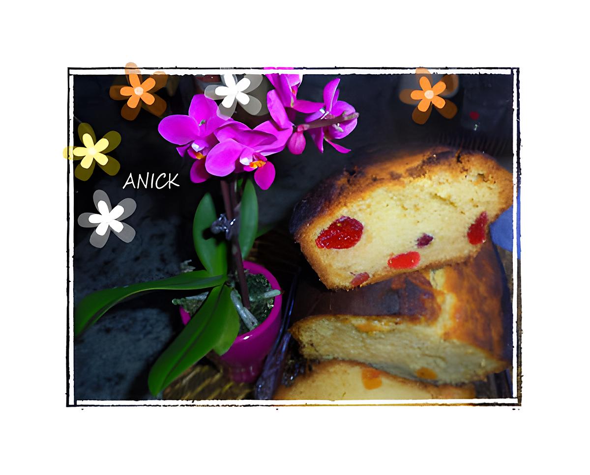 recette Cake aux fruits confits bigarreaux –papaye-ananas