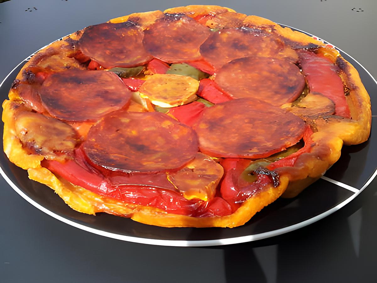 recette Tarte tatin de poivrons chévre et chorizo