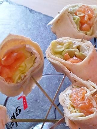 recette Sucettes de wrap au saumon et avocat