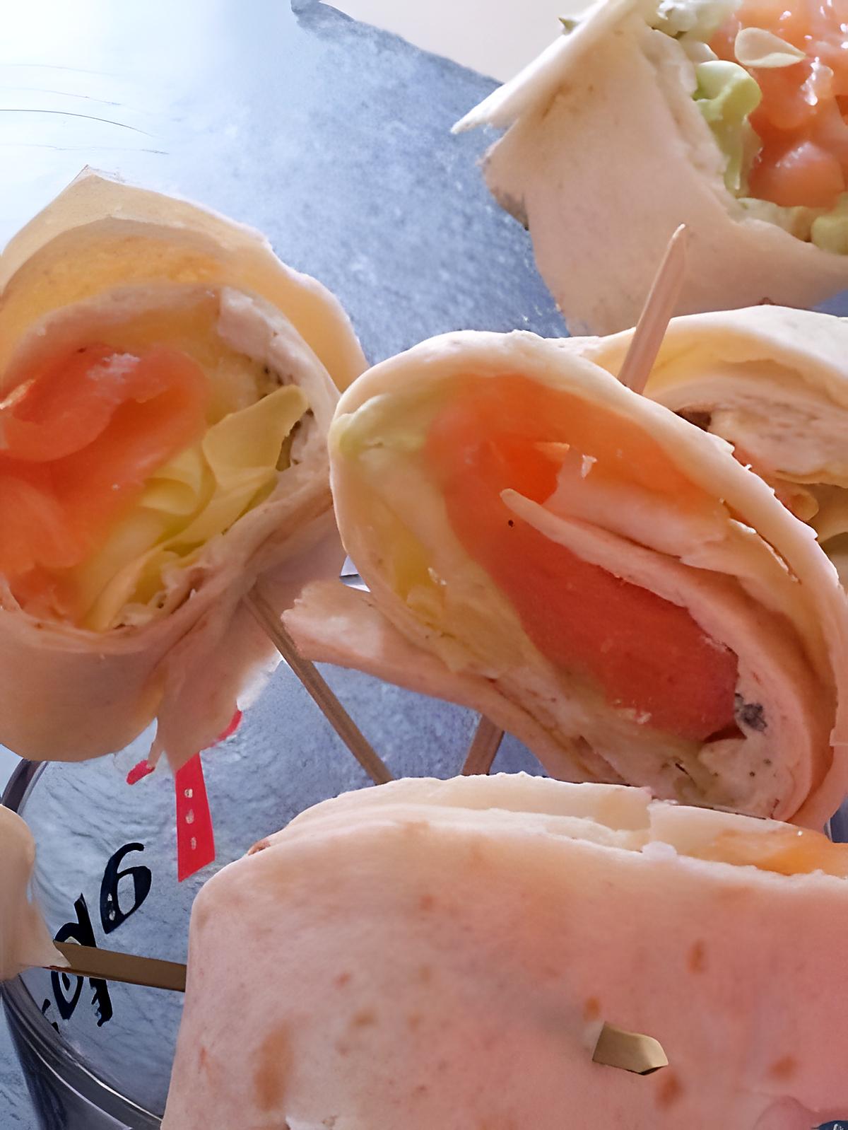 recette Sucettes de wrap au saumon et avocat