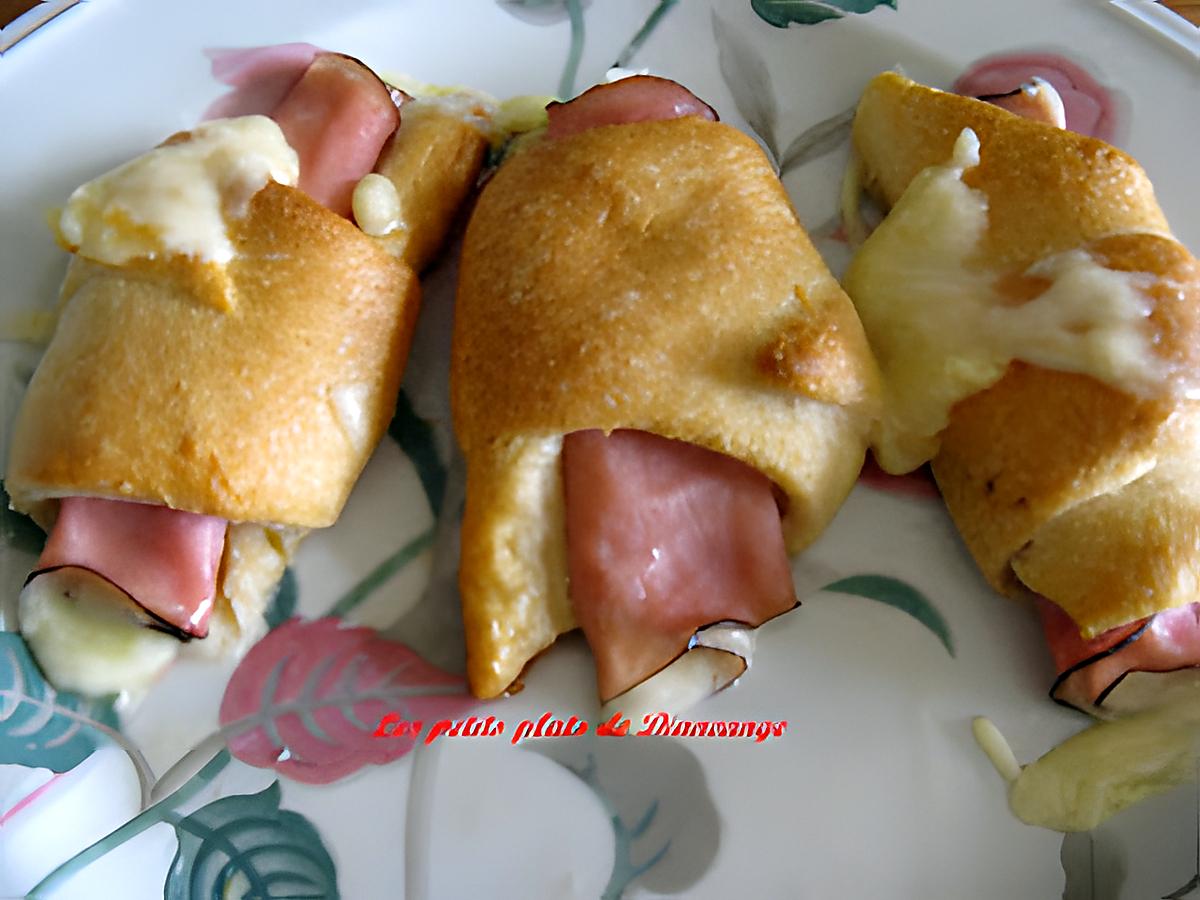 recette Croissants au jambon et fromage suisse