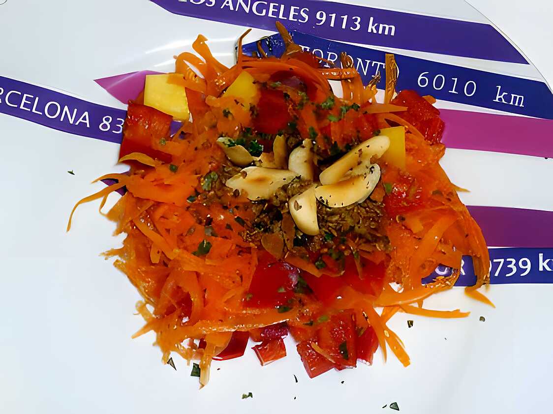 Recette de Salade carotte, mangue, poivron