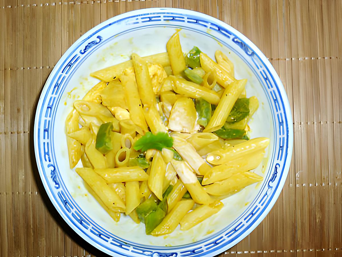 recette Penne poulet curry