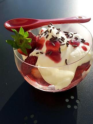 recette Fraises au mascarpone et chantilly