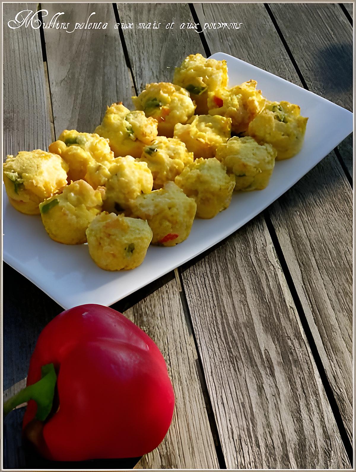 recette Muffins polenta aux mais et poivrons