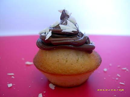 recette minis cupcakes au Nutella, copeaux de chocolat blanc