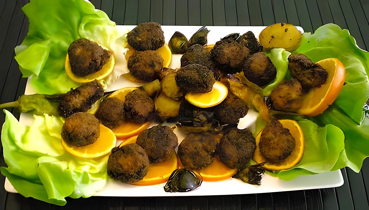 recette Boulettes de boeuf, patates, carottes et orange