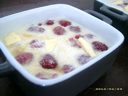 recette minis clafoutis aux framboises et Grand Marnier