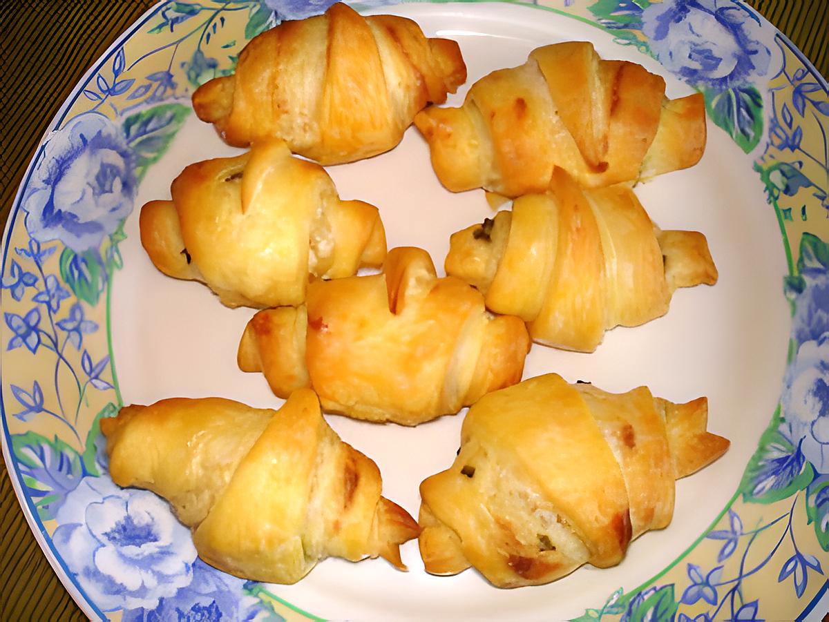 recette mini croissants jambon-crème fraiche et ciboulette