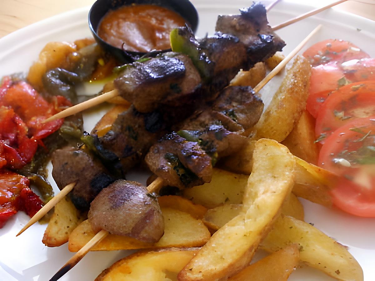 recette " Plato combinado N°6 ...( Brochettes d'abats d'agneaux...)