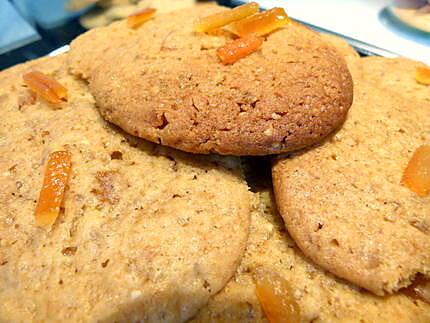 recette Cookies nougatine, miel et écorces d'oranges confites