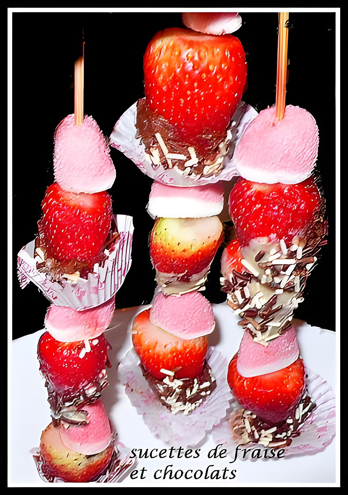 recette sucettes de fraise et chocolats