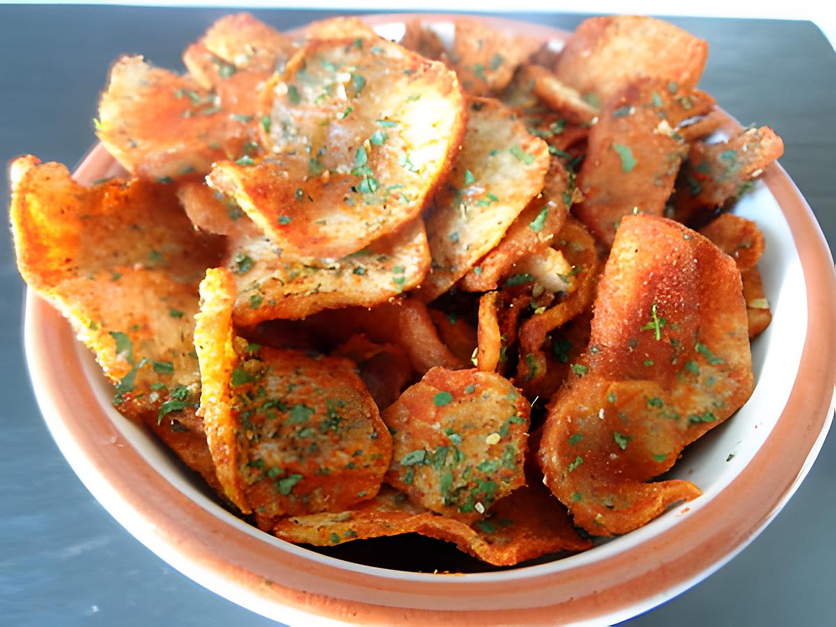 recette chips de topinambours au parpika ou curry