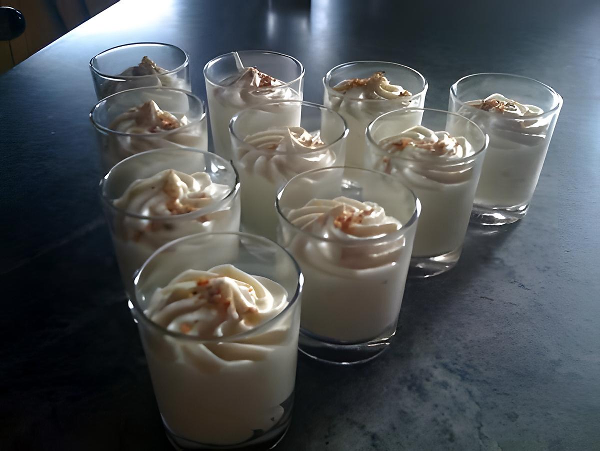 recette Verrines Mousse au chocolat blanc