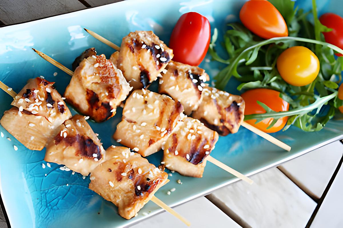 recette Brochettes de saumon Teriyaki