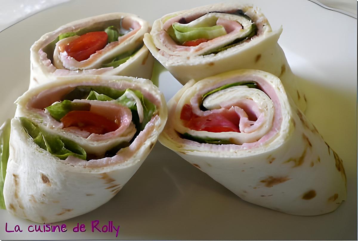 recette Wraps jambon, tomate, vache qui rit