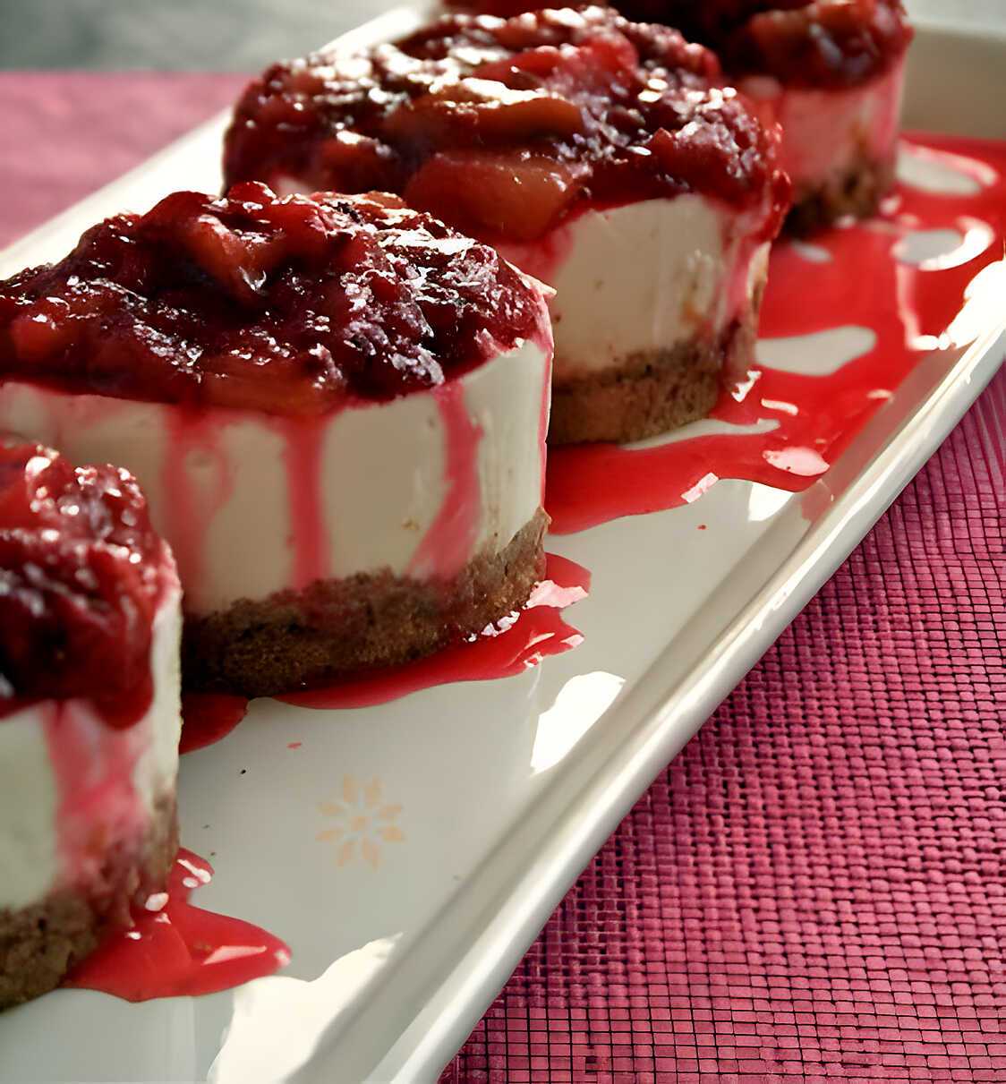 Cheesecake citron - caramel rhubarbe /framboise [ Leger & sans cuisson ]