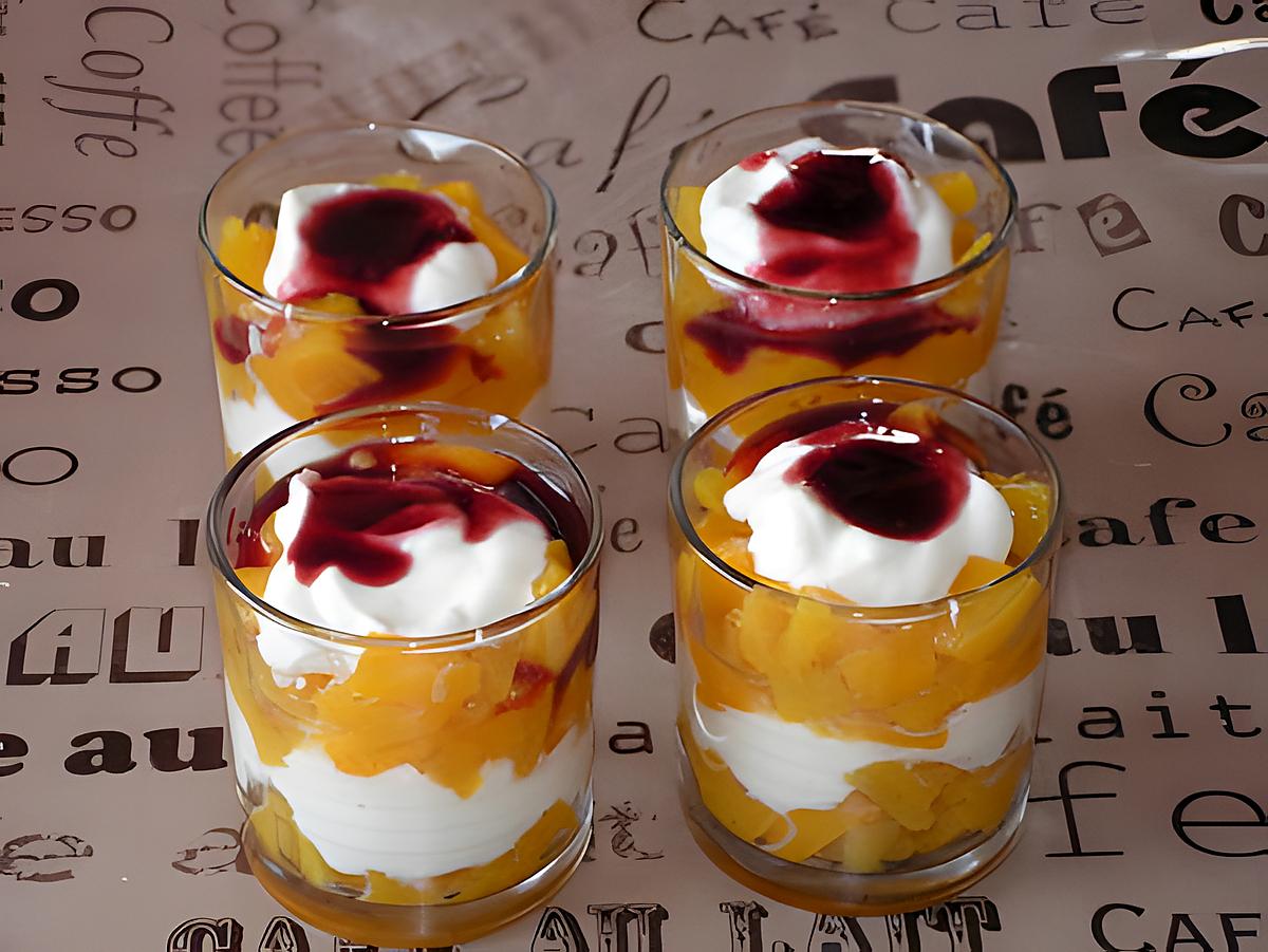 recette Pêche en verrine façon Melba