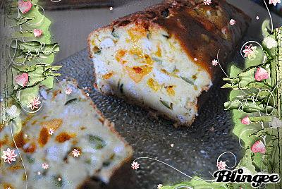 recette Cake au poulet, courgette et mimolette