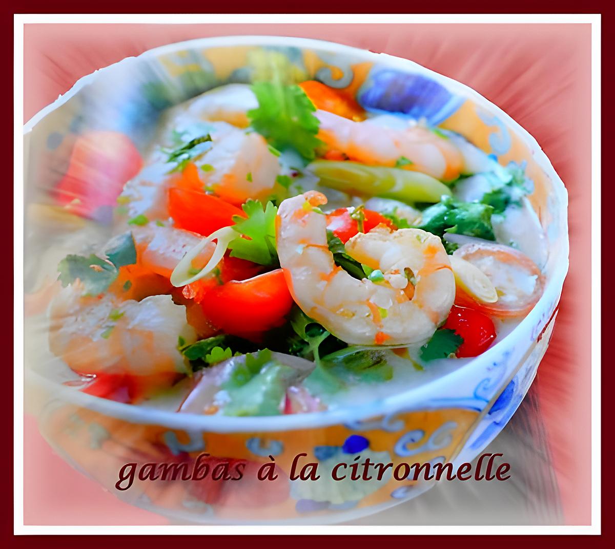 recette Gambas à la citronnelle