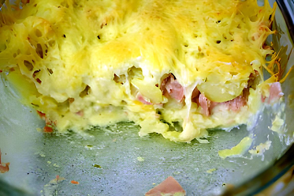 recette Gratin de Pommes-De-Terre,Fleurettes,Jambon,Boursin