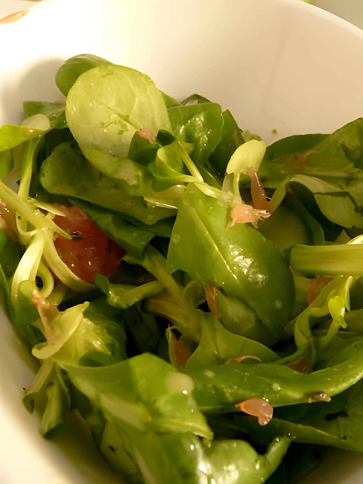 recette salade de mâche et sa sauce à l'érable