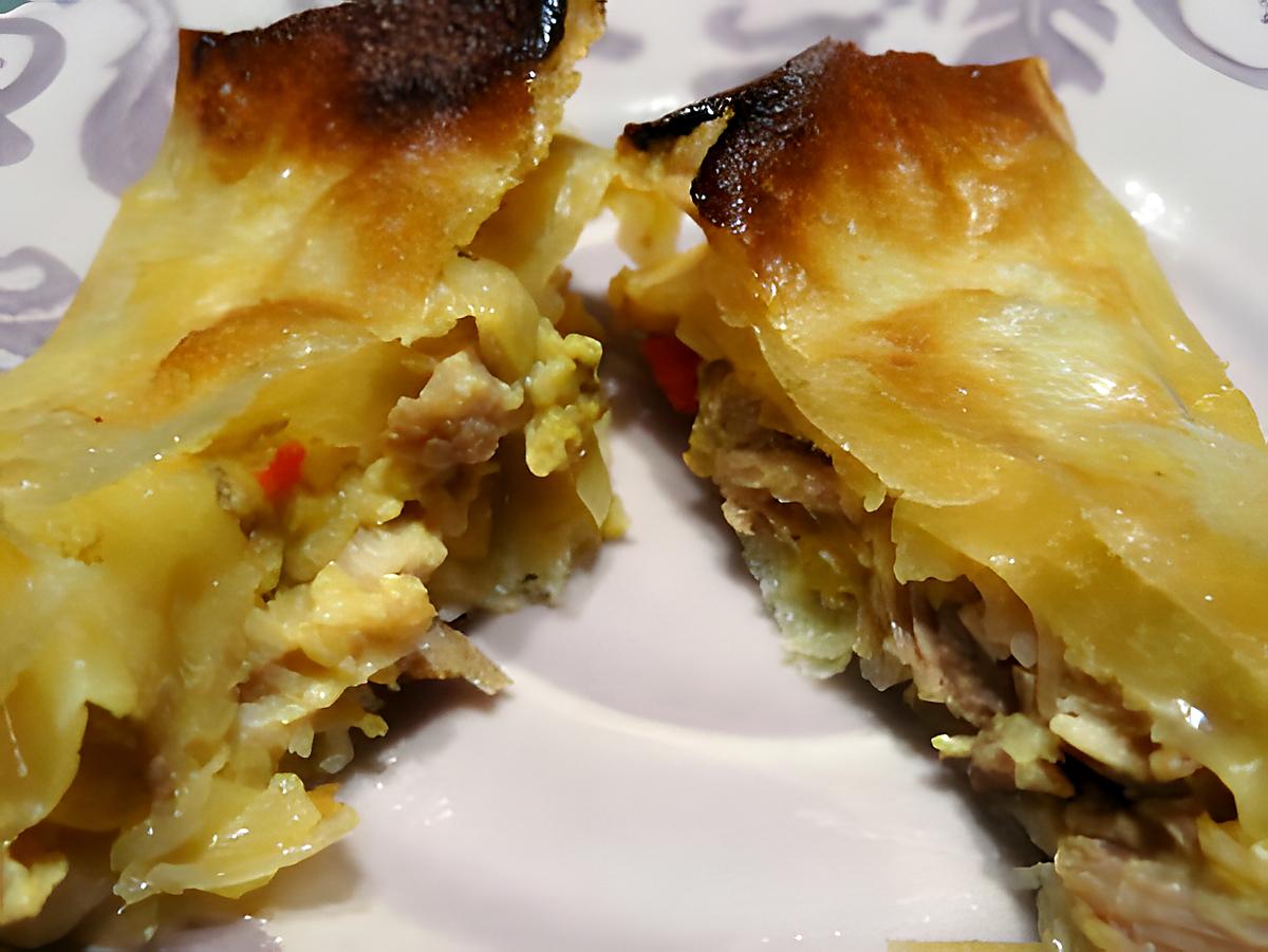 recette Samoussas poivrons-poulet-béchamel