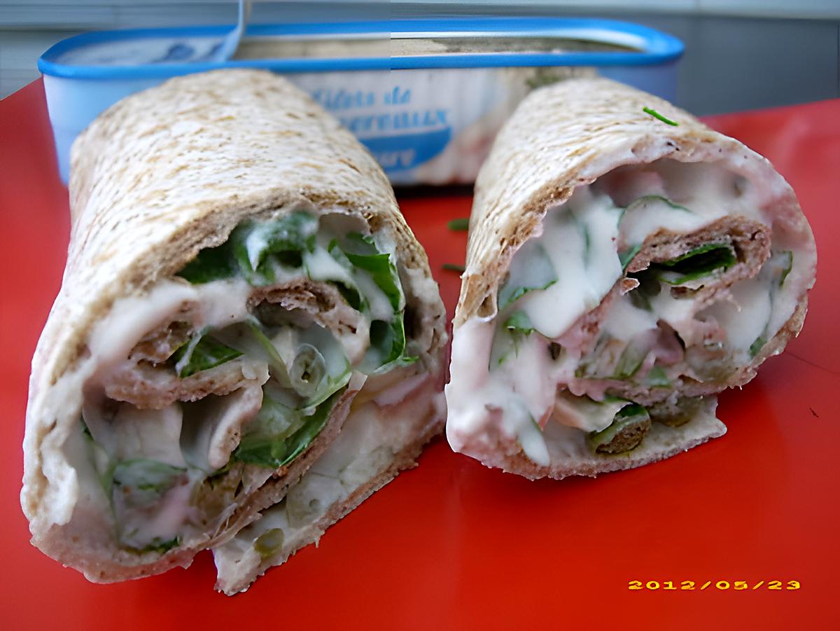 recette wraps au fromage blanc et maquereau