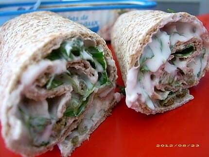 recette wraps au fromage blanc et maquereau