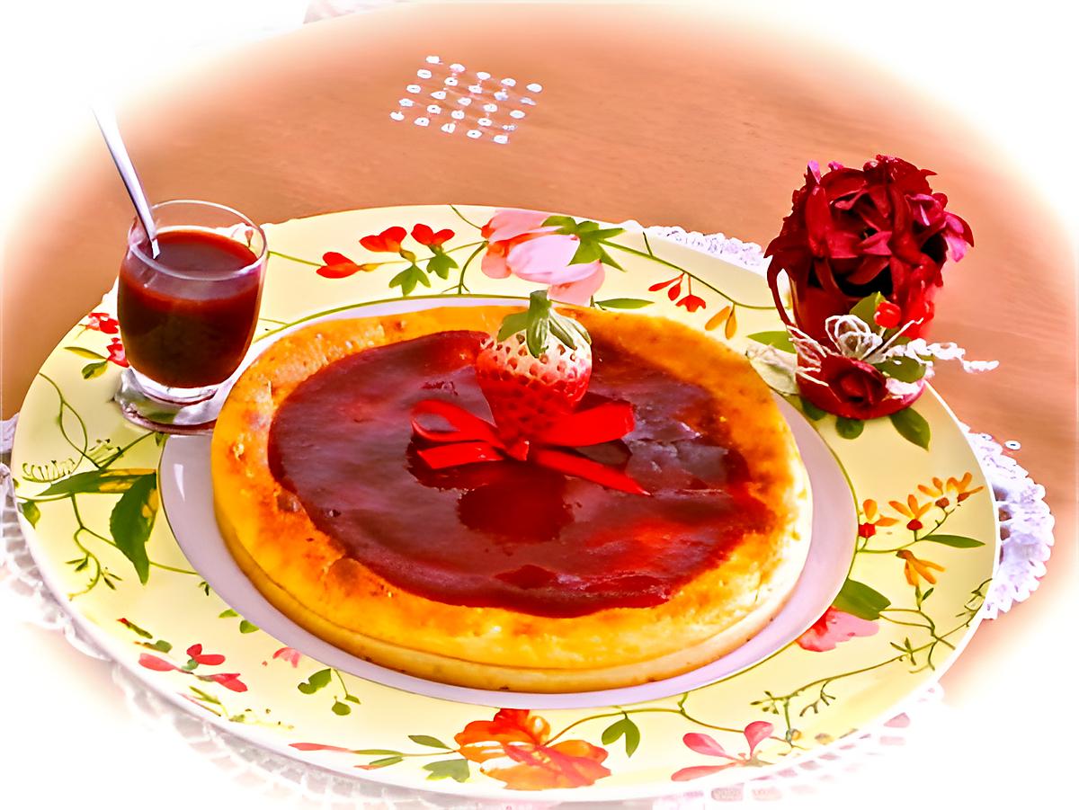 recette MOELLEUX AVEC SON COULIS DE FRAISES