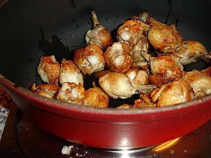 recette Sticks de poulet Champignons Lardons