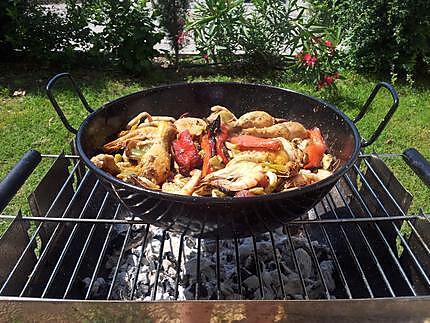 recette Paella au feu de bois