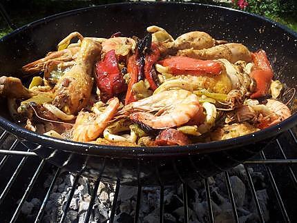 recette Paella au feu de bois