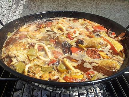 recette Paella au feu de bois