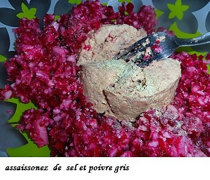 recette Mousse  de betterave-radis noir  au thon et  St Môret