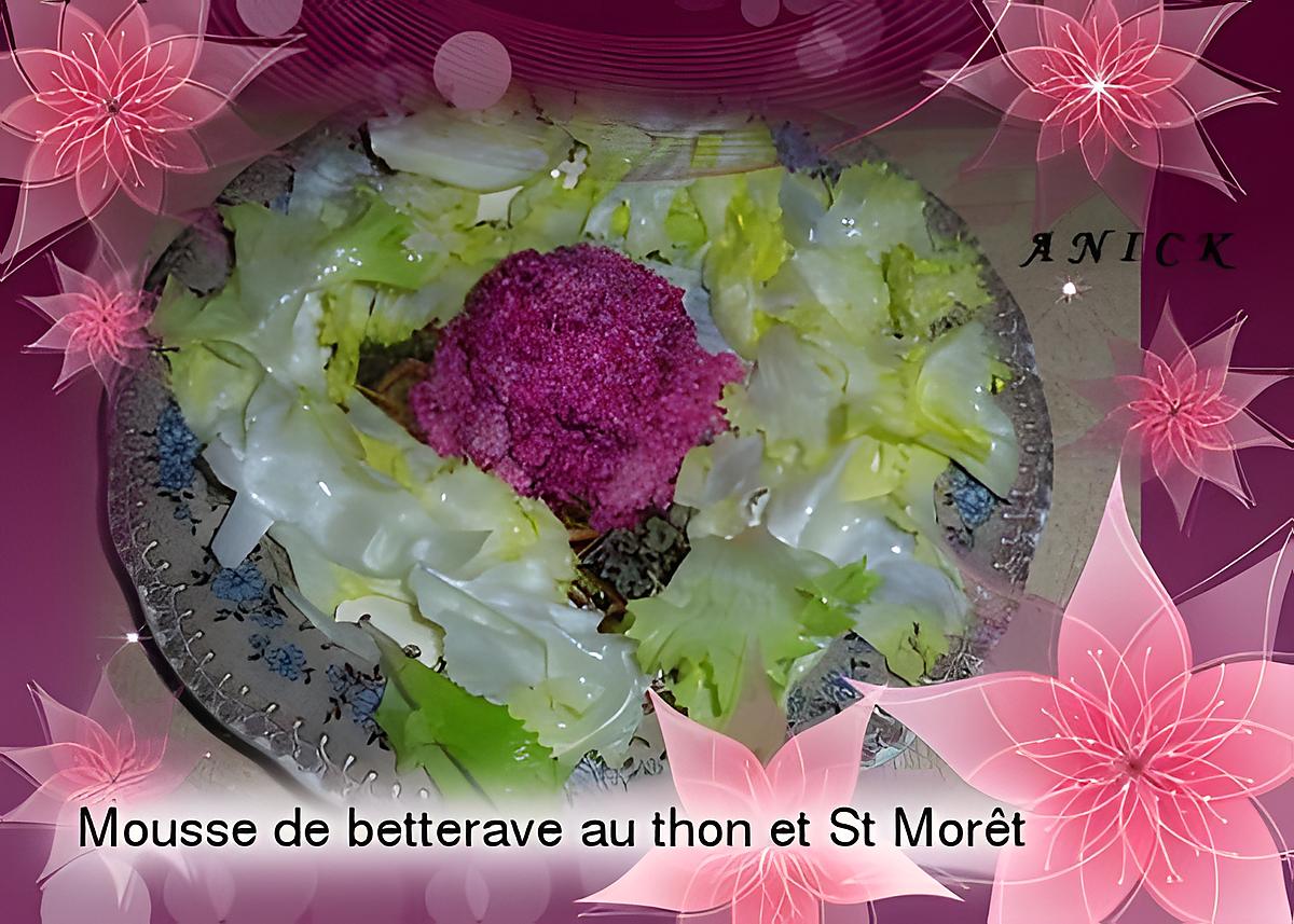 recette Mousse  de betterave-radis noir  au thon et  St Môret