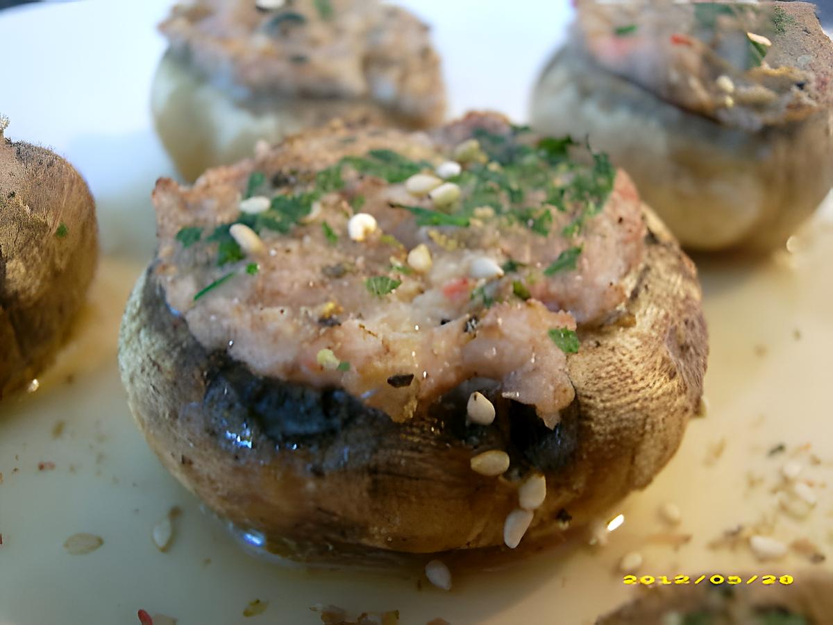 recette champignons farcis au jambon blanc