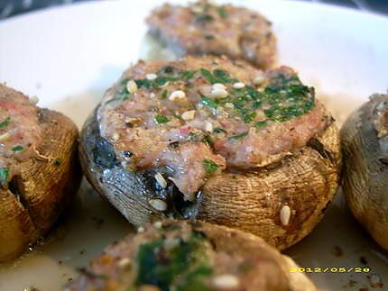 recette champignons farcis au jambon blanc