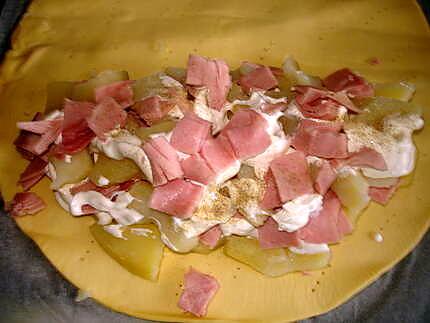 recette chausson pomme de terre ,jambon et crème fraiche